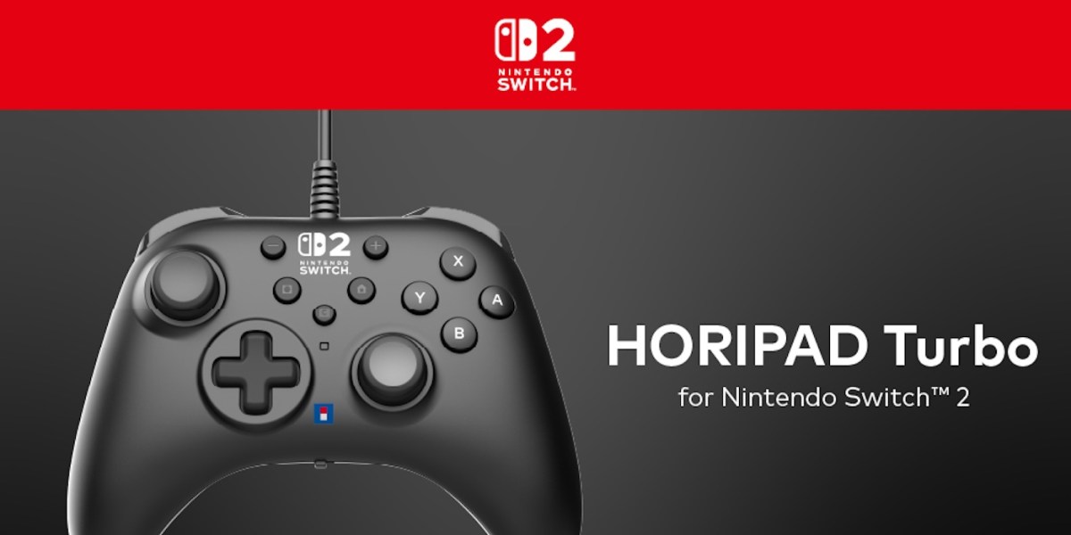 A video game controller with a red and white background